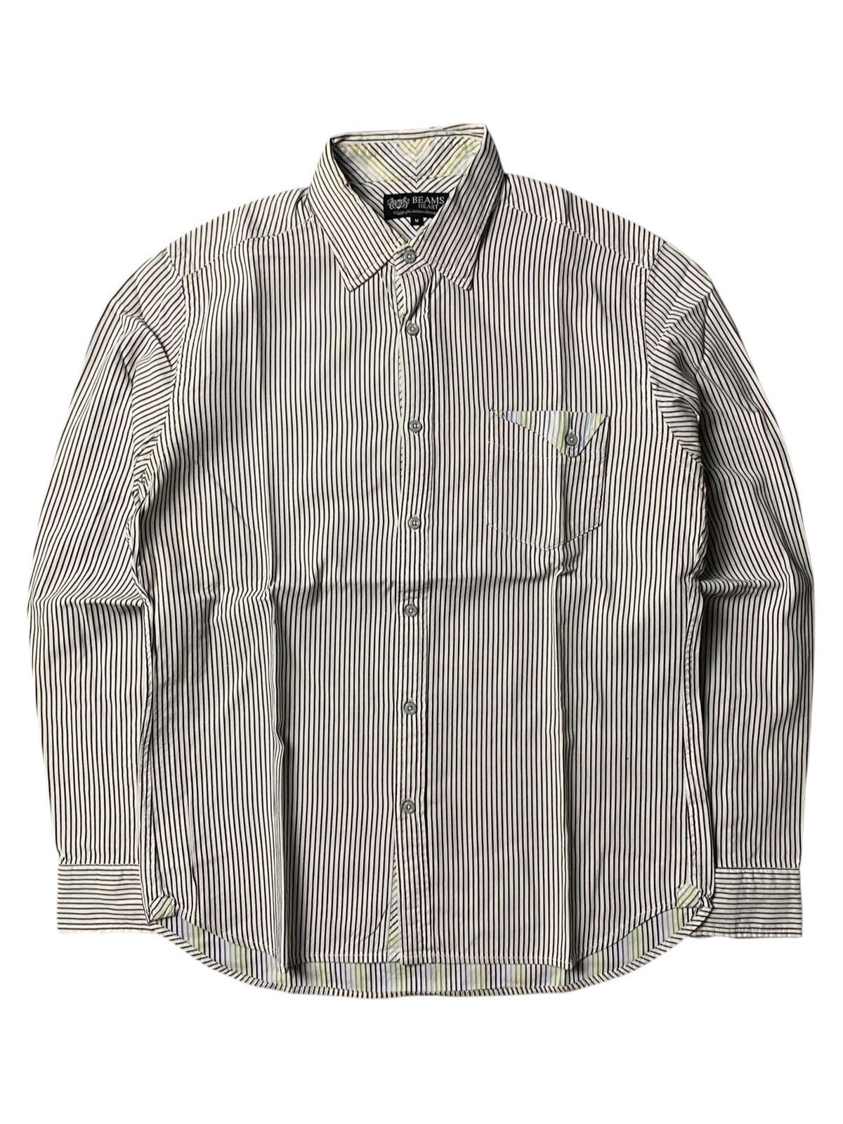 Beams Plus 2000s Japanese Brand Beams Heart Stripe Shirt Size US M / EU 48-50 / 2 - 1 Thumbnail