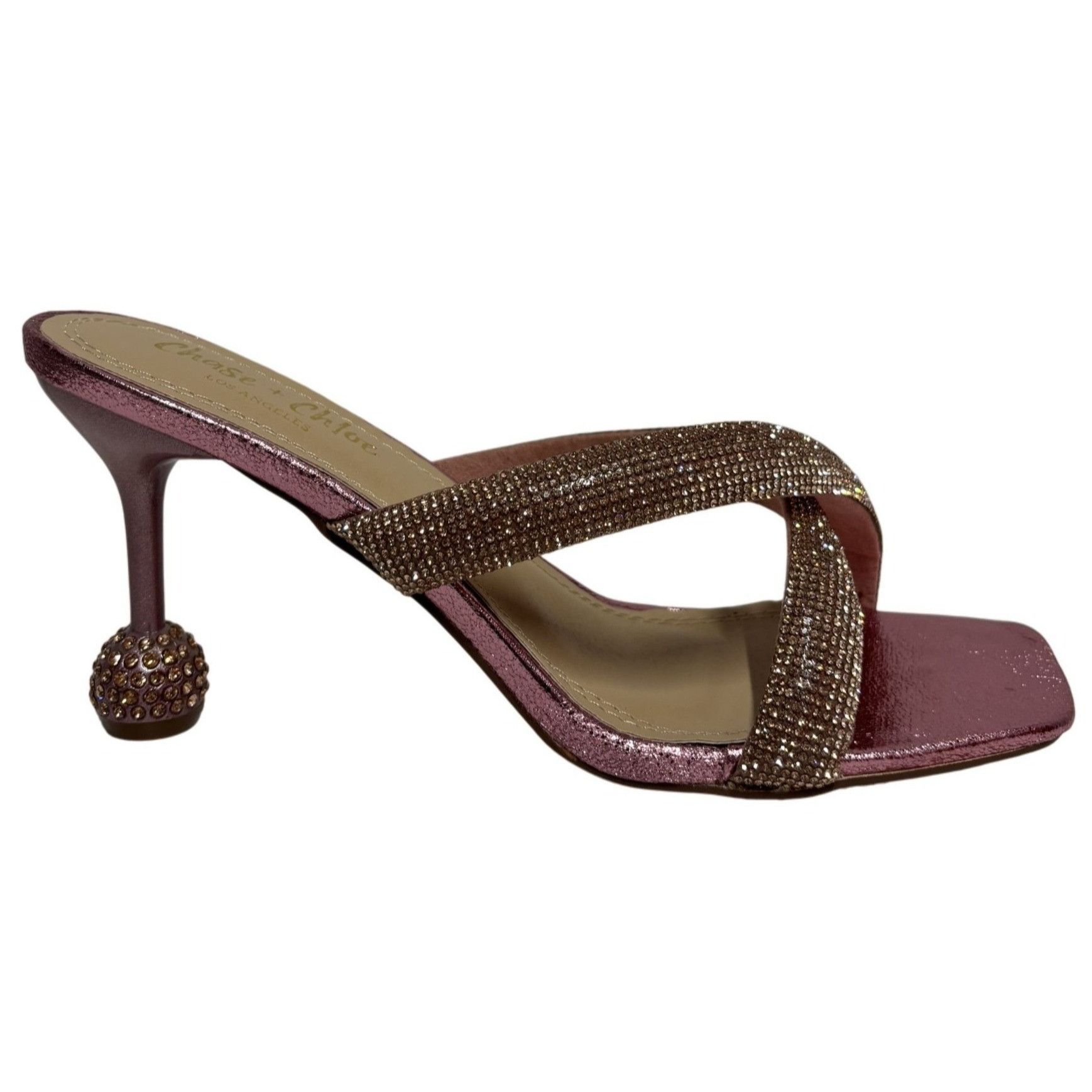 Other CHASE+CHLOE / Olla-1 / Pink / Rhinestone Embellished Cross-S Size US 8.5 / IT 38.5 - 1 Thumbnail