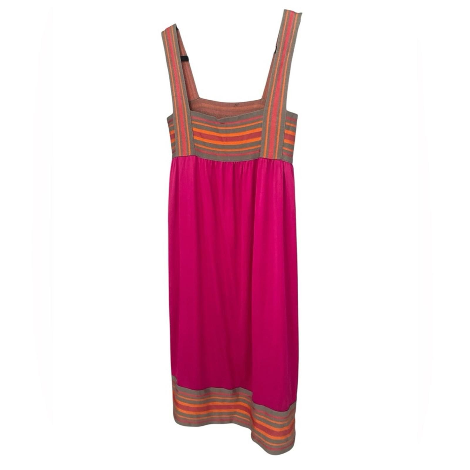 Missoni M Missoni Pink & Orange Stripe Midi Dress Size S / US 4 / IT 40 - 1 Thumbnail