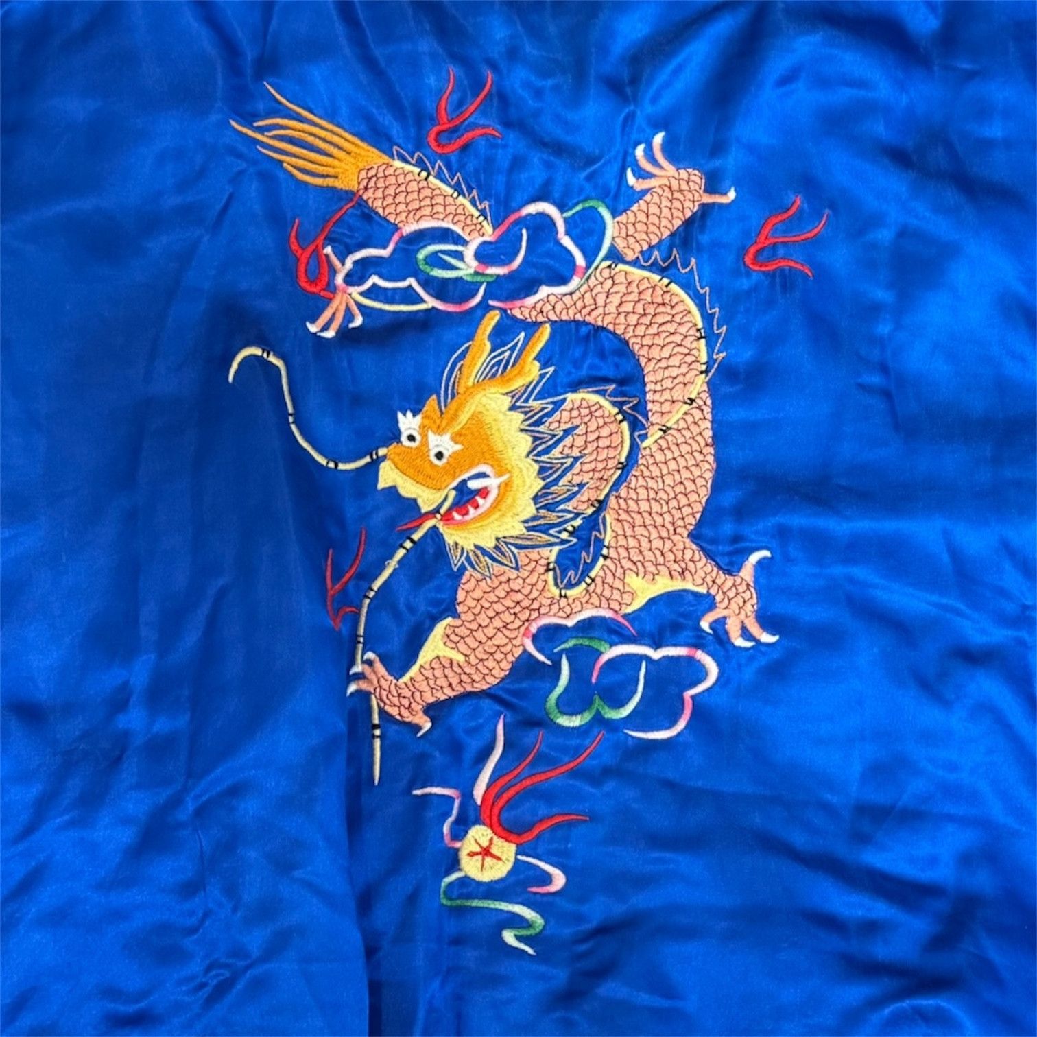 Vintage Vintage 90s Blue Satin Dragon Embroidered Sukajan Jacket Size US M / EU 48-50 / 2 - 5 Thumbnail