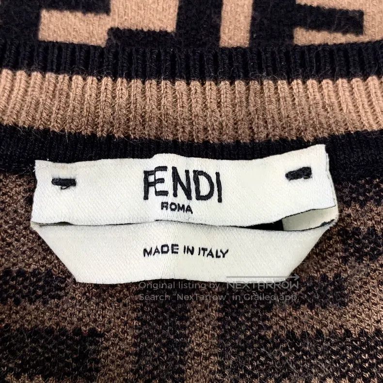 Fendi Fendi Brown Logo Letter Full Print Crewneck Long Sleeve Kn Size 4XL / US 24-26 - 5 Thumbnail