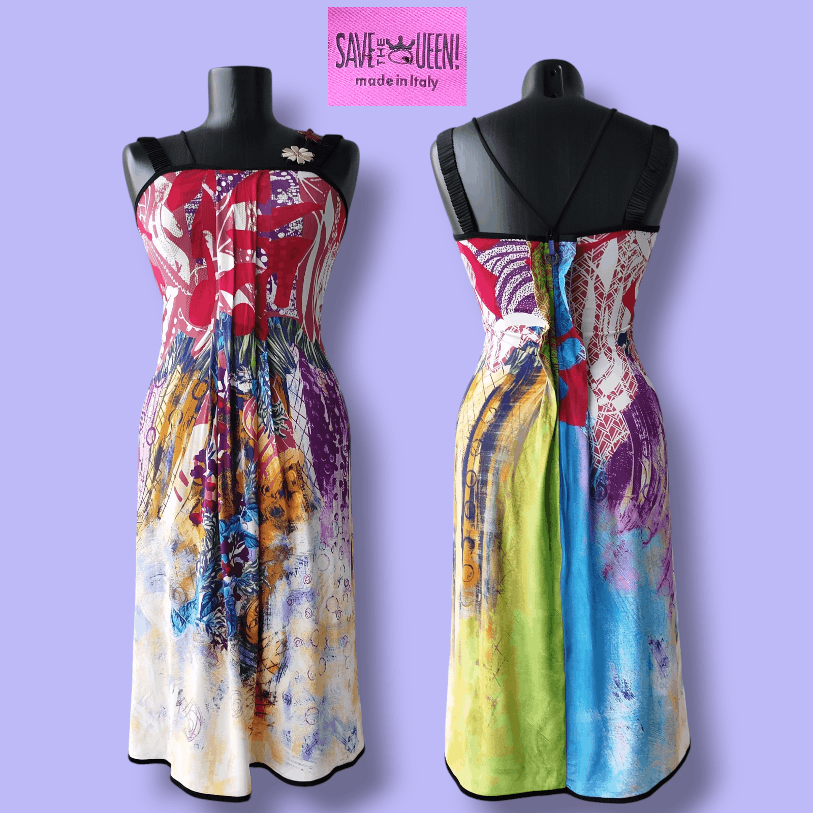 Jean Paul Gaultier Save The Queen Dress Sleeveless Art Jersey Size M-L Size L / US 10 / IT 46 - 1 Thumbnail