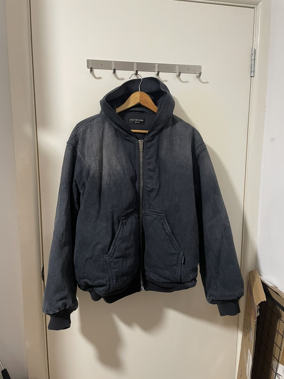 Balenciaga Hooded Denim Bomber XS Size US XS / EU 42 / 0 - 5 Thumbnail