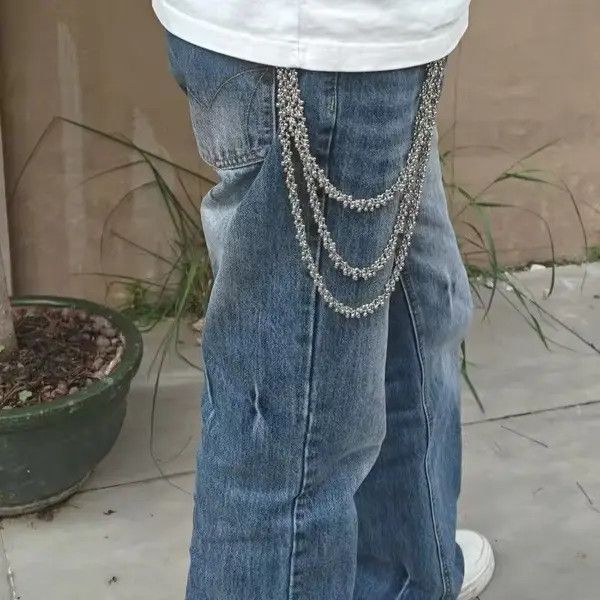 Jewelry Fukiishi x Hin Bead Flower Three Tier Silvery Pants Chain Size ONE SIZE - 3 Thumbnail