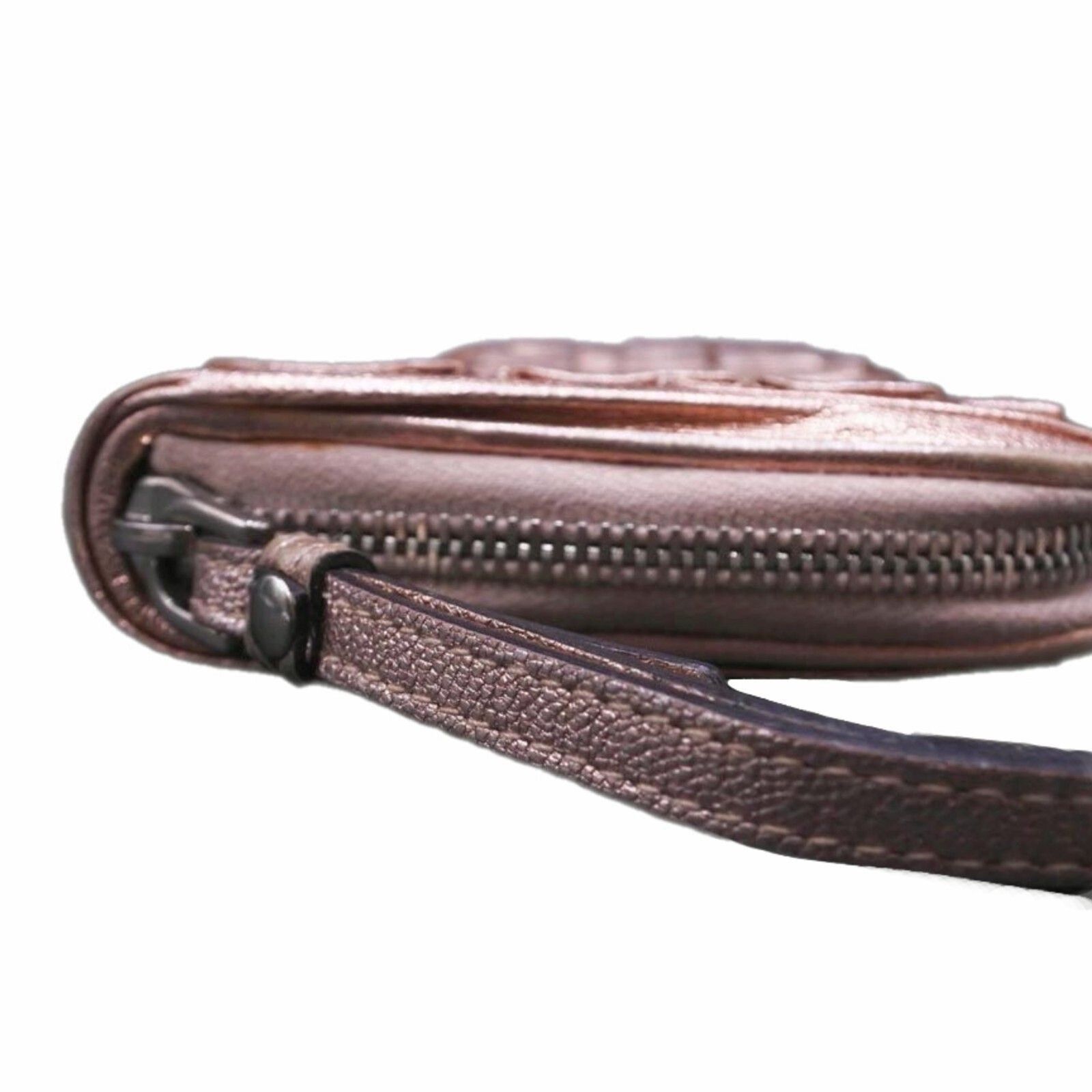 Dolce & Gabbana Dolce & Gabbana RARE Rose Gold Leather Ruffle Zippy Wallet Size ONE SIZE - 4 Thumbnail