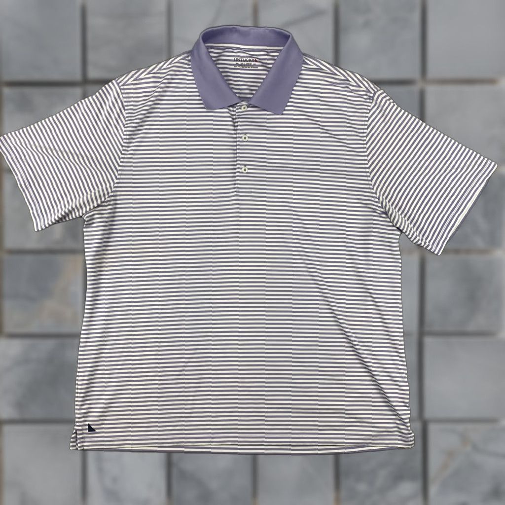 UNTUCKit UNTUCKit Shirt Mens XXL Cronos Golf Stretch Striped Purple Polo Size US XXL / EU 58 / 5 - 1 Thumbnail