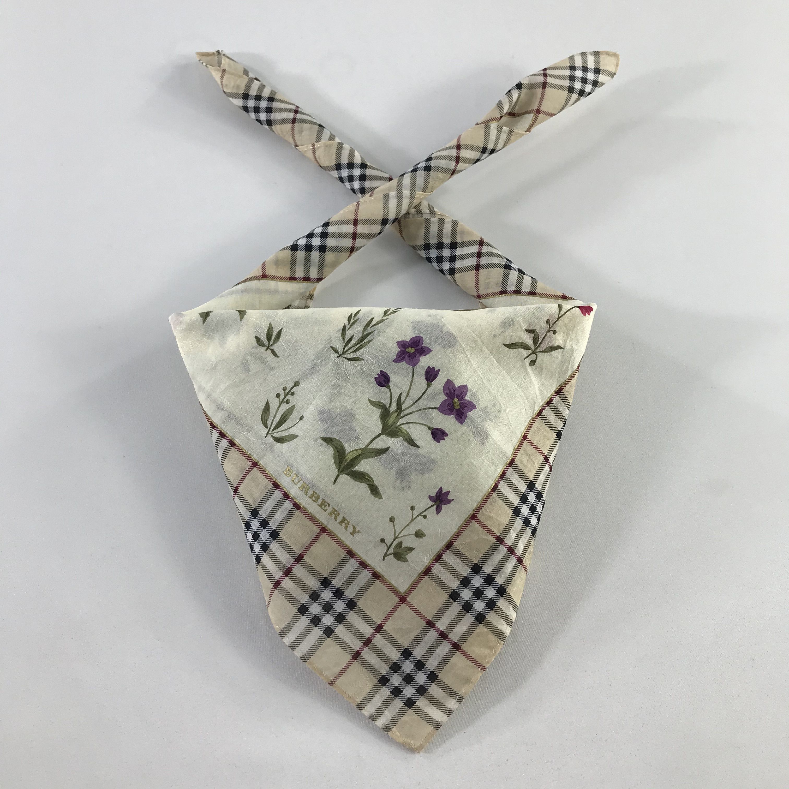 Burberry × Vintage Burberry Bandana / Handkerchief / Neckerchief - S885 Size ONE SIZE - 3 Thumbnail