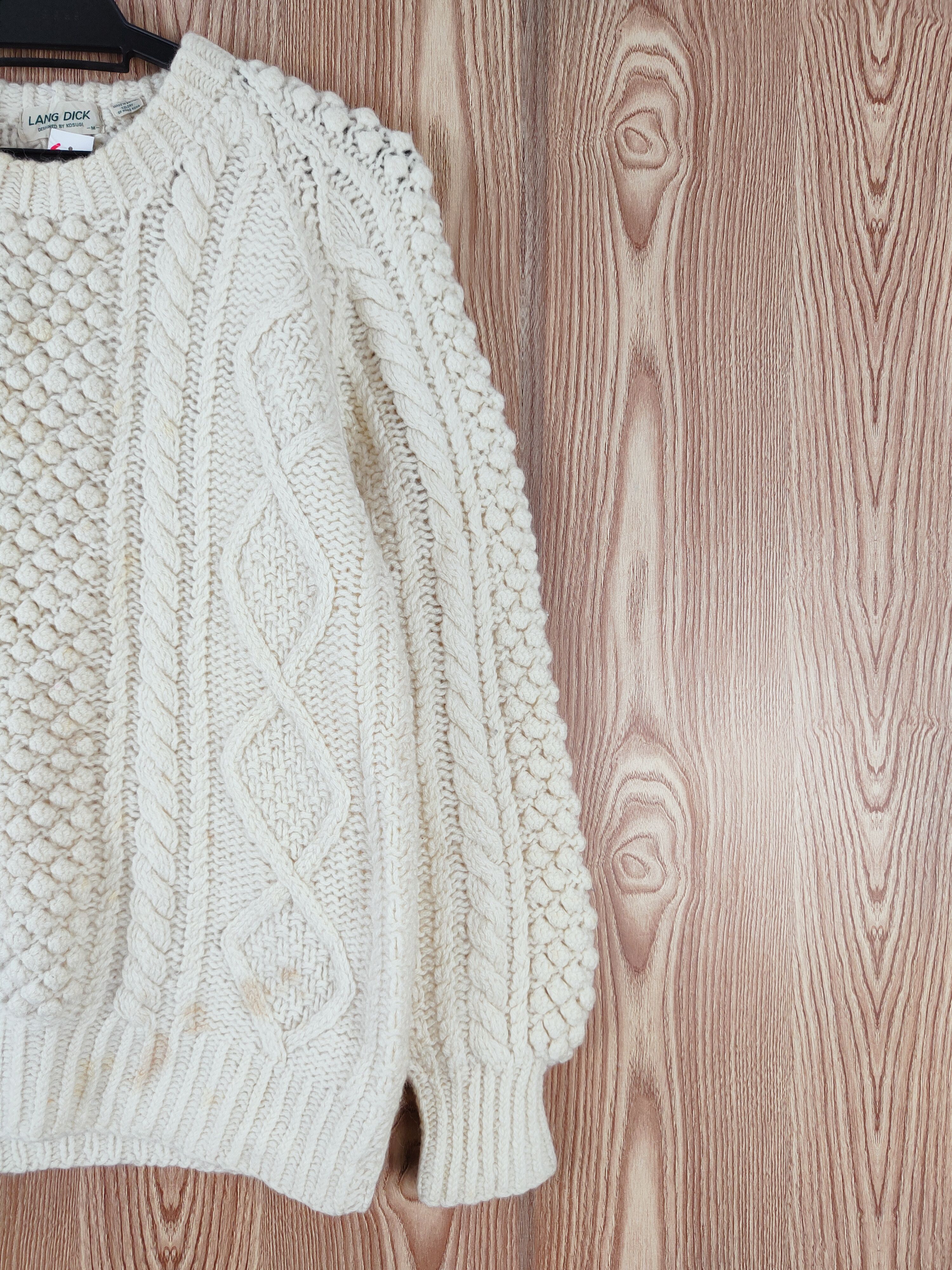 Japanese Brand Long Dick Cream cable Knitwear Sweatshirts #W426 Size S / US 4 / IT 40 - 5 Thumbnail