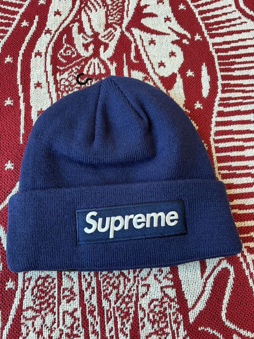 Supreme FW21 Supreme New Era Box Logo Beanie Washed Navy | Grailed