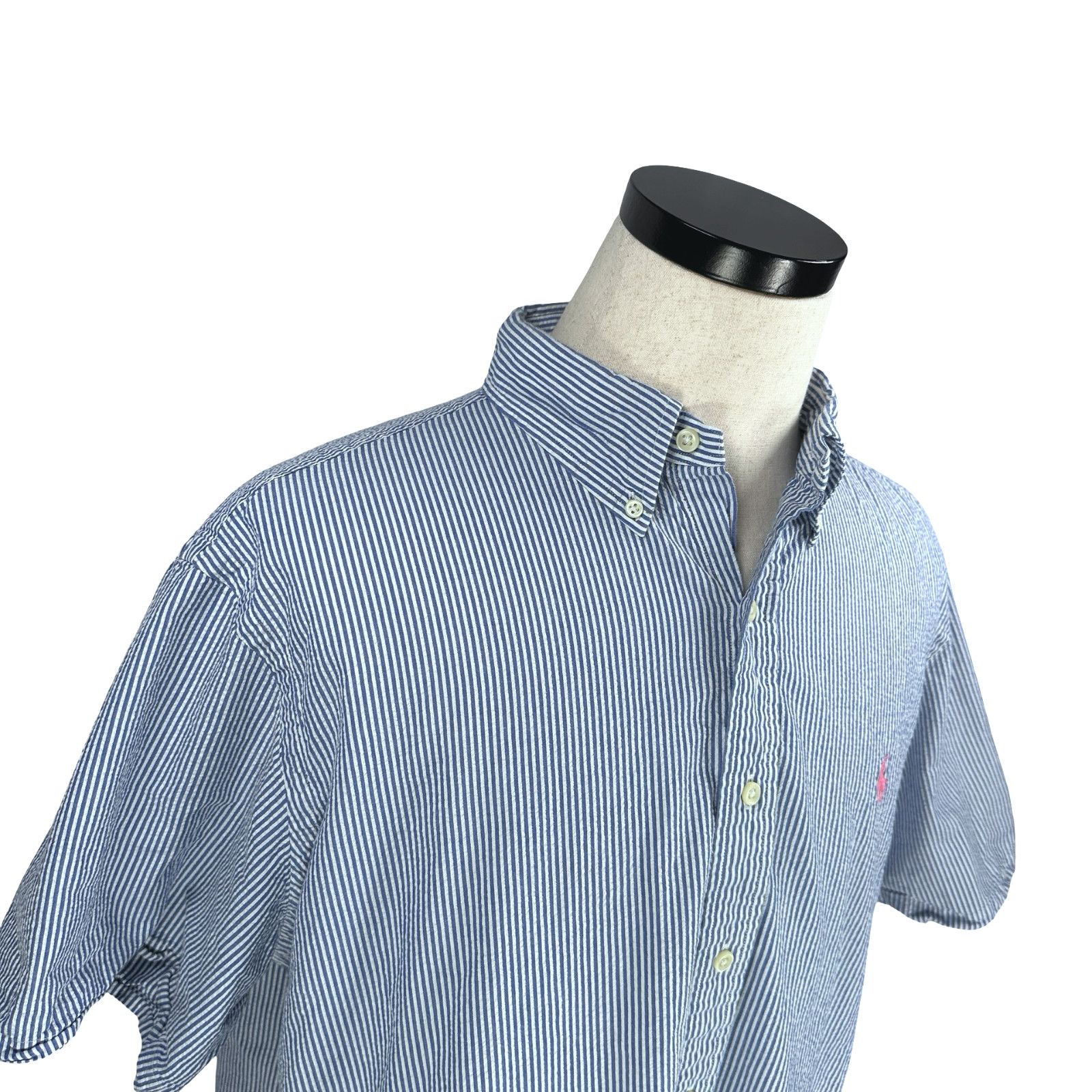 Ralph Lauren Polo Ralph Lauren Seersucker Shirt Men's 2XL XXL Blue White Size US XXL / EU 58 / 5 - 2 Thumbnail