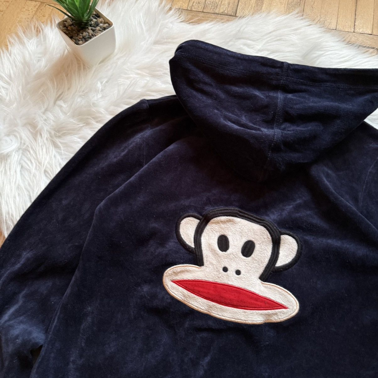 Paul Frank 📌 Vintage Paul Frank Y2K Velour Zip-Hoodie Size XL / US 12-14 / IT 48-50 - 10 Thumbnail