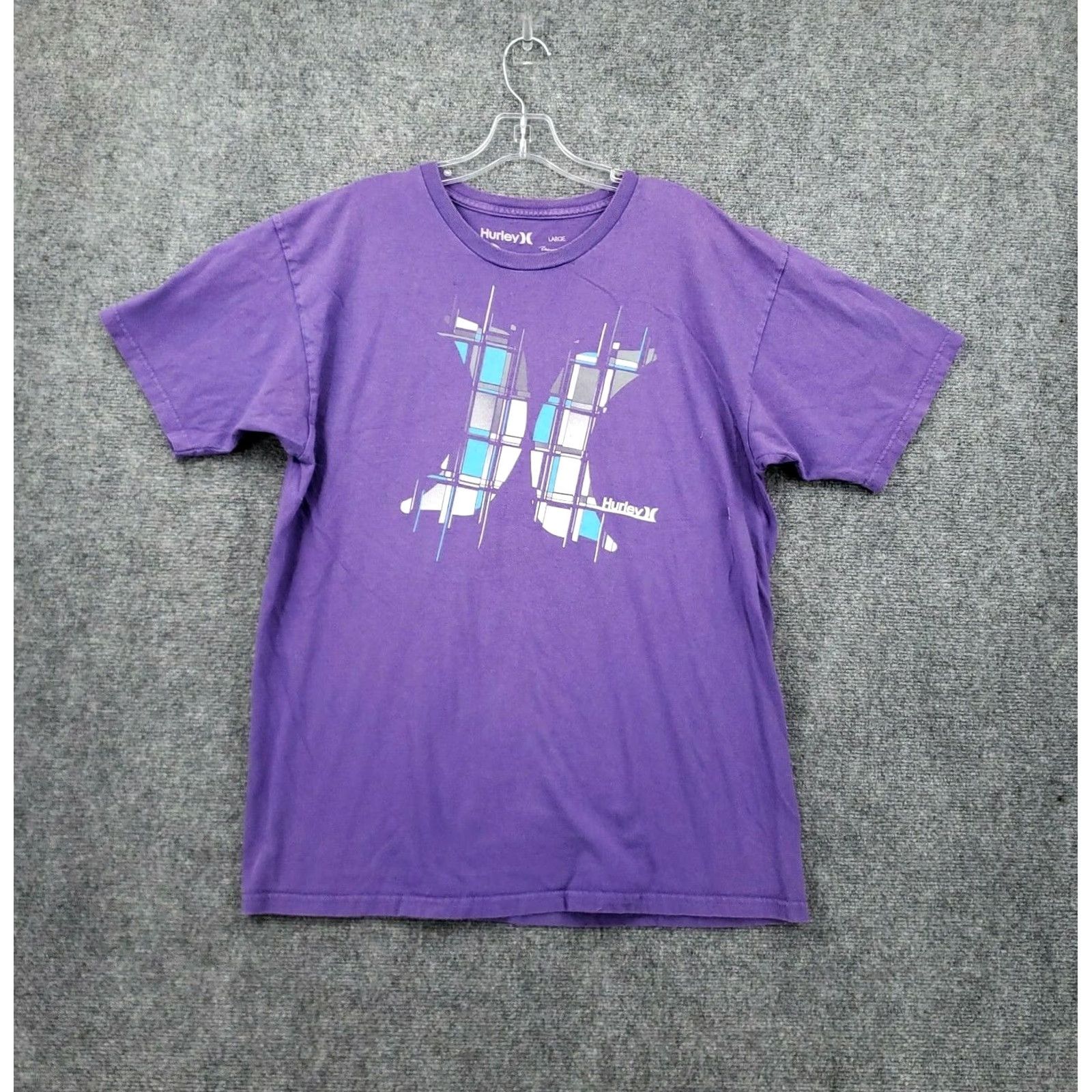 Hurley Hurley T-Shirt Mens L Purple Basic Crew Neck Short Sleeve Graphic Tee Size US L / EU 52-54 / 3 - 2 Thumbnail