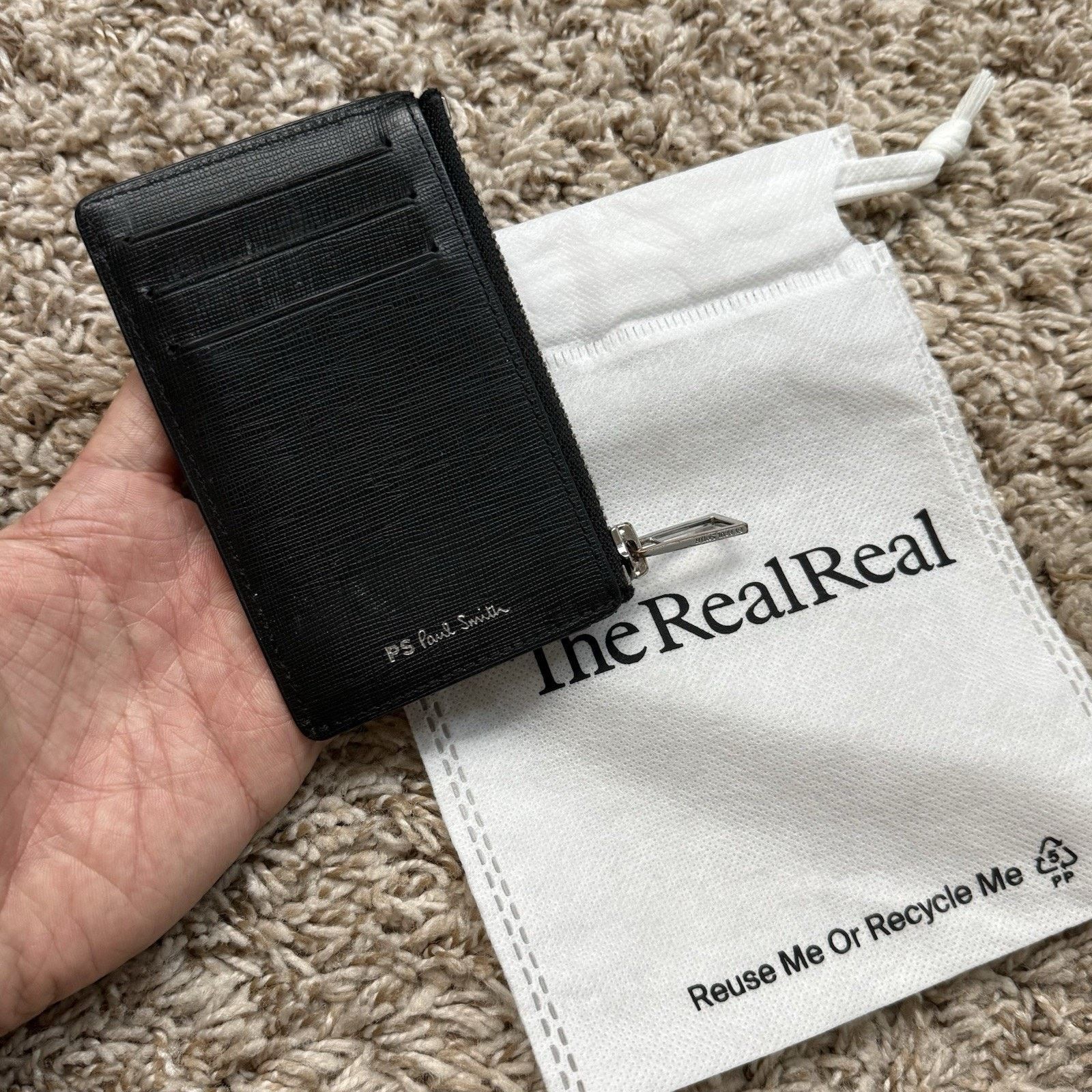Paul Smith Paul Smith UFO Patch Black Leather Coin Purse Wallet Zip Up Size ONE SIZE - 9 Thumbnail