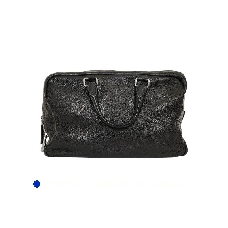 Prada Black Leather Duffle Bag Size ONE SIZE - 1 Thumbnail