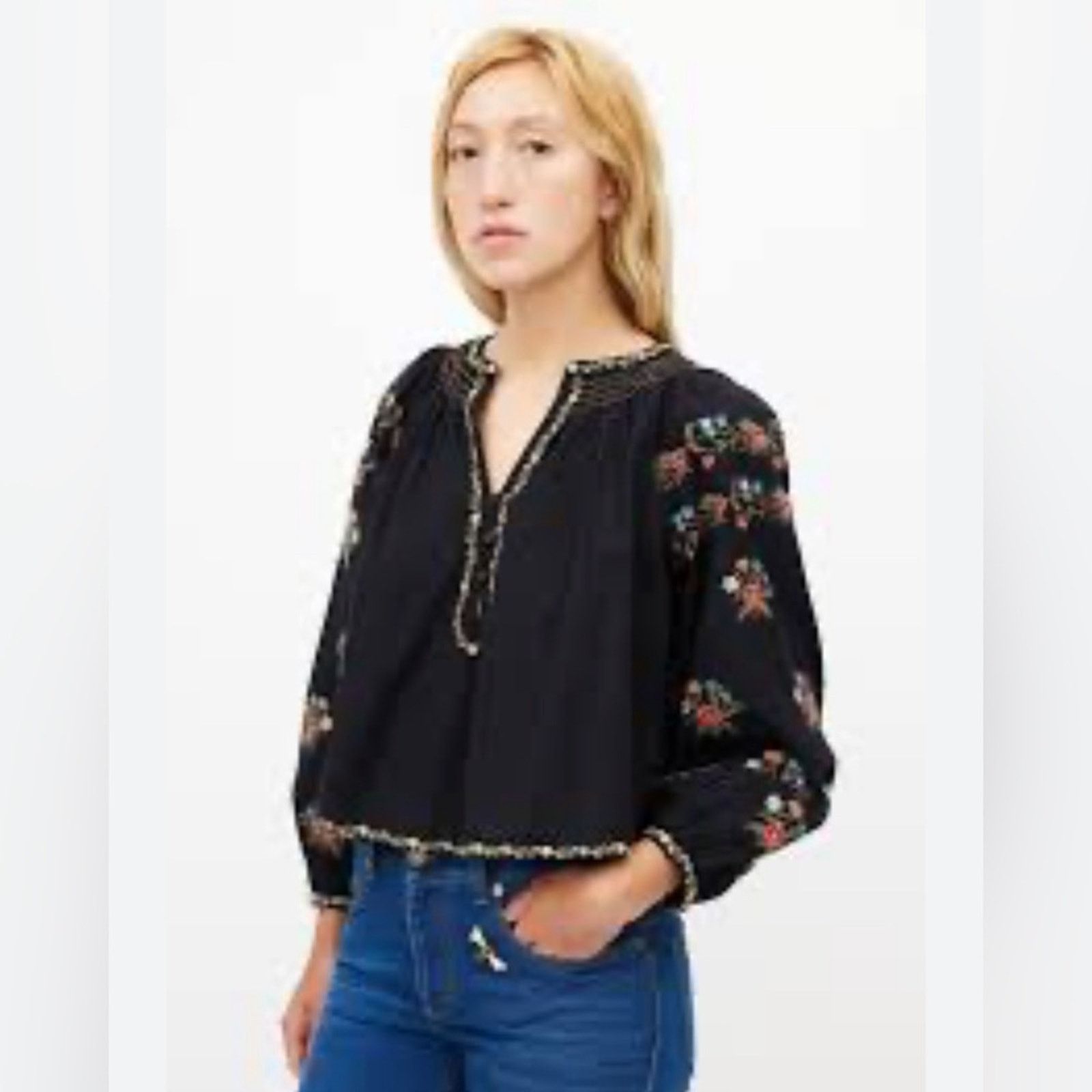 THE GREAT THE GREAT The Passage Blouse | Black size :0 / US:XS Size XS / US 0-2 / IT 36-38 - 1 Thumbnail