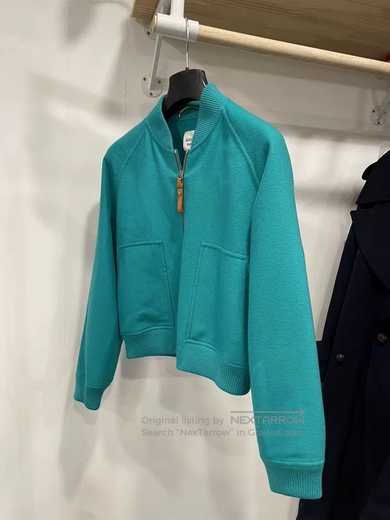 Hermes Hermes Peacock Blue Cashmere Women's Jacket Size XS / US 0-2 / IT 36-38 - 4 Thumbnail