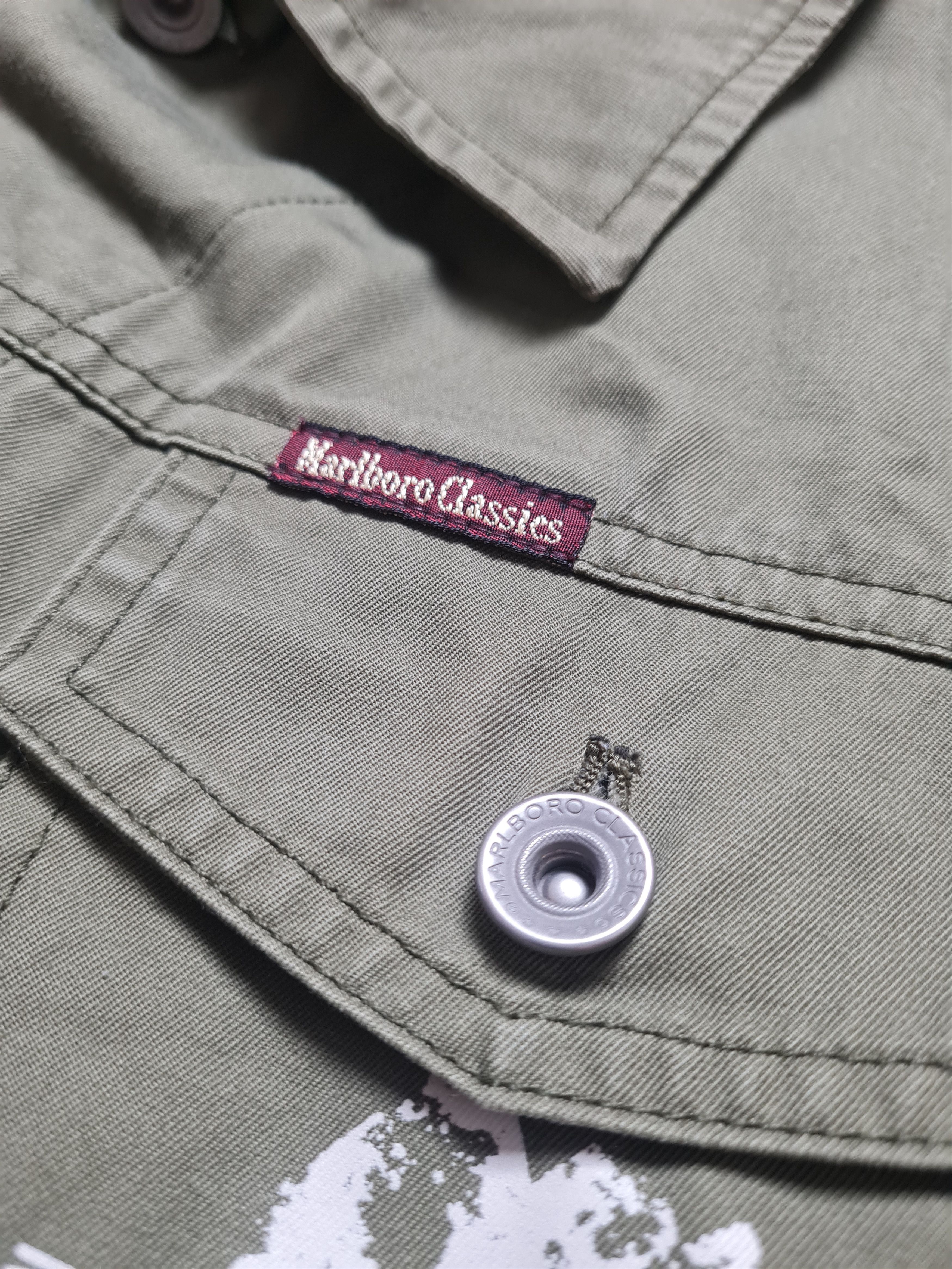 Marlboro Vintage rare military jacket Denim 90s Marlboro ARMY USA Size US S / EU 44-46 / 1 - 12 Thumbnail