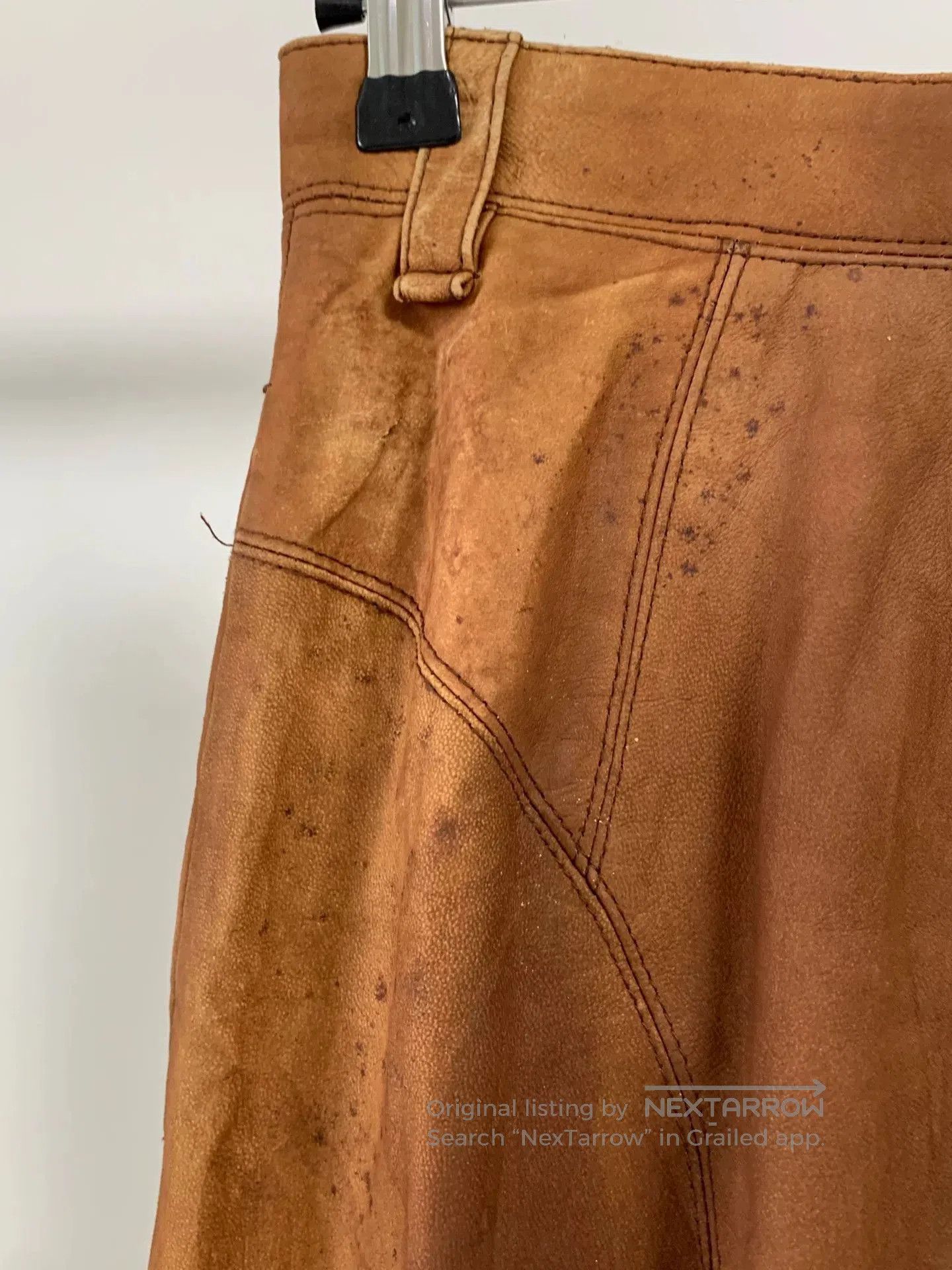 Issey Miyake Issey Miyake Brown Leather Pants. Size US 32 / EU 48 - 7 Thumbnail