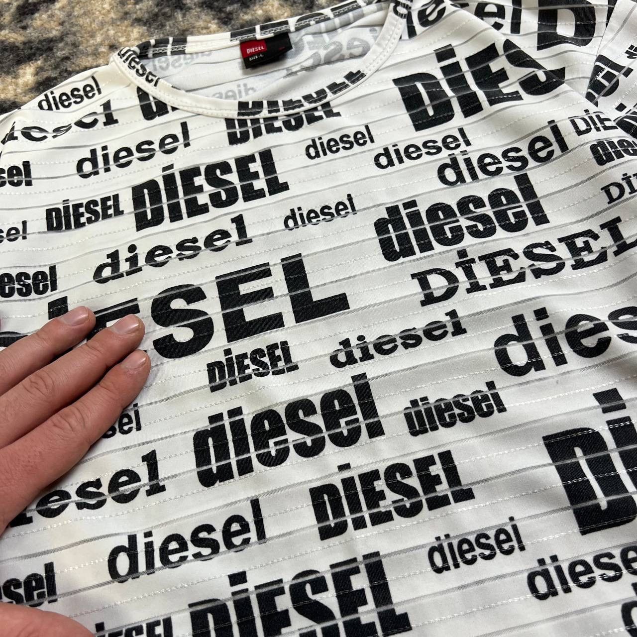Diesel Diesel Vintage Y2K Allover Print Multilogo T-Shirt 1TS52 Size US L / EU 52-54 / 3 - 4 Thumbnail