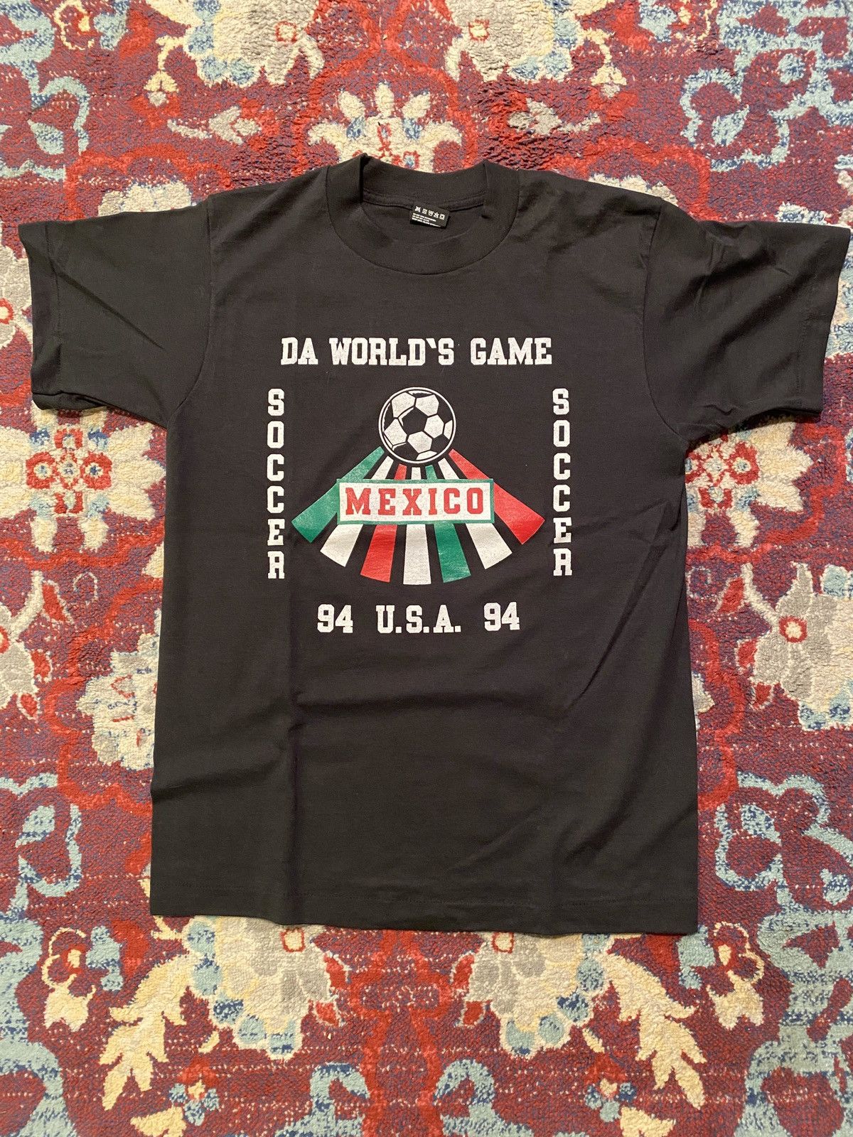 T-shirt Vintage Coupe Du Monde FIFA 1994 USA - Taille 2XL Bleu - Football Rétro Homme