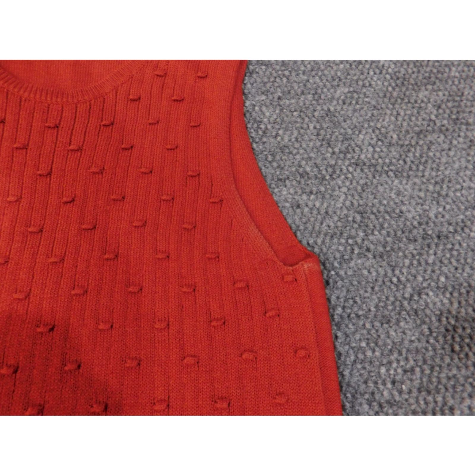 Ann Taylor Ann Taylor Sweater XL orange Sleeveless Womens Knit Polyester Factory Stretch Shirt Size XL / US 12-14 / IT 48-50 - 5 Thumbnail