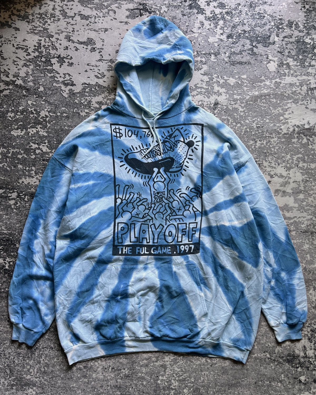 Keith Haring Vtg 90s Keith Haring Jordan Play Off Tie Dye Hoodie Size US XXL / EU 58 / 5 - 1 Thumbnail