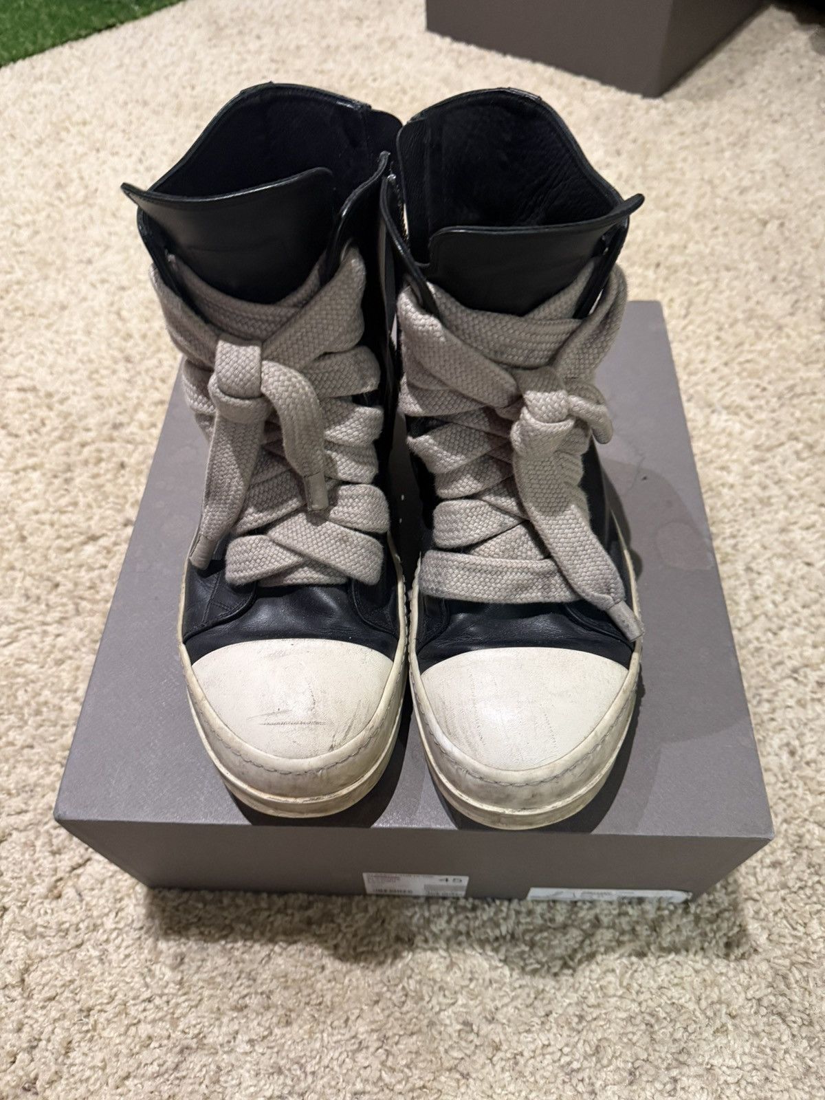 Rick Owens Rick Owens high top jumbo laces size 45 Size US 12 / EU 45 - 1 Thumbnail