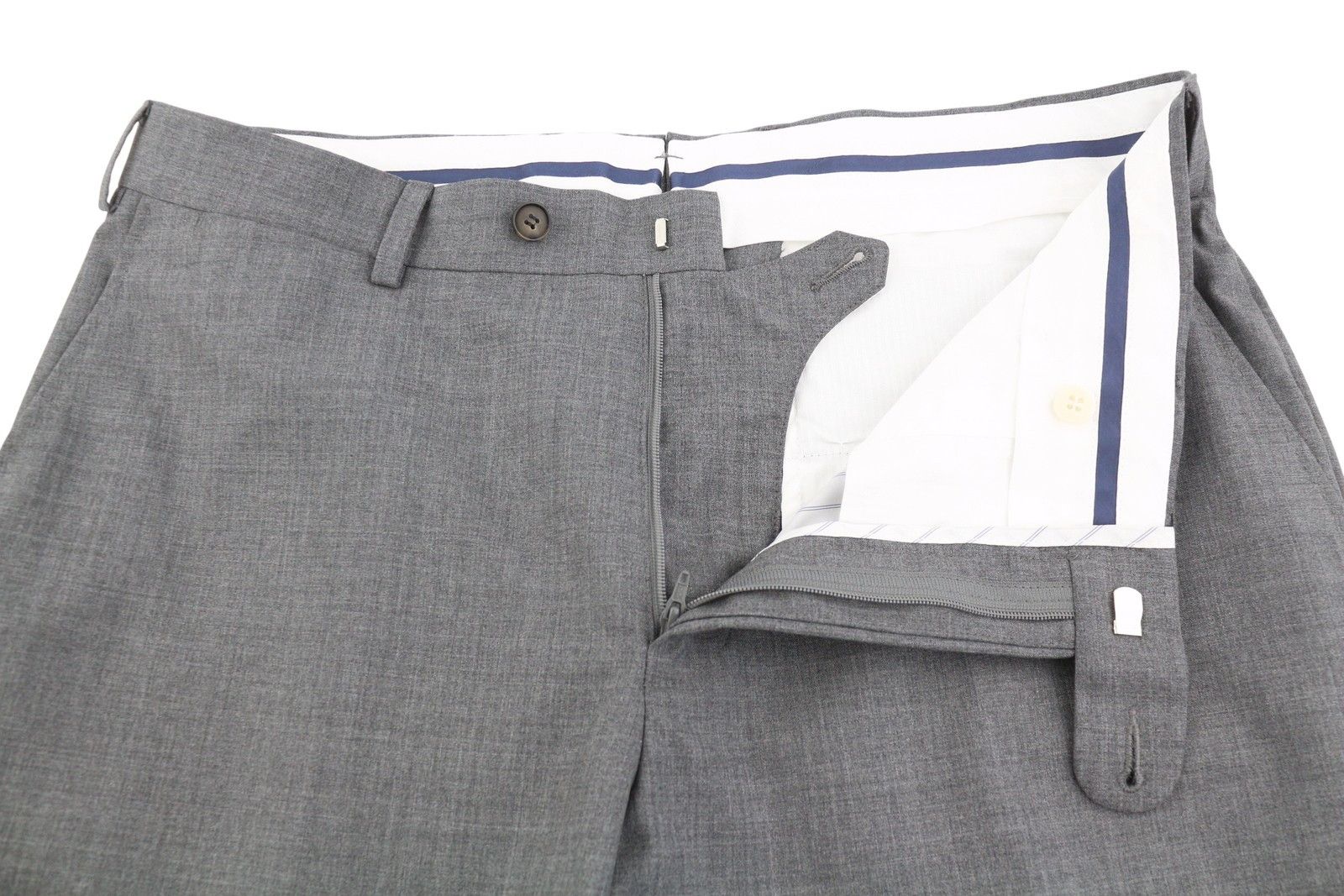 Suitsupply SOHO TURN-UP UK34R Grey Wool S120 Zip Pants 86855 Size 34R - 4 Thumbnail
