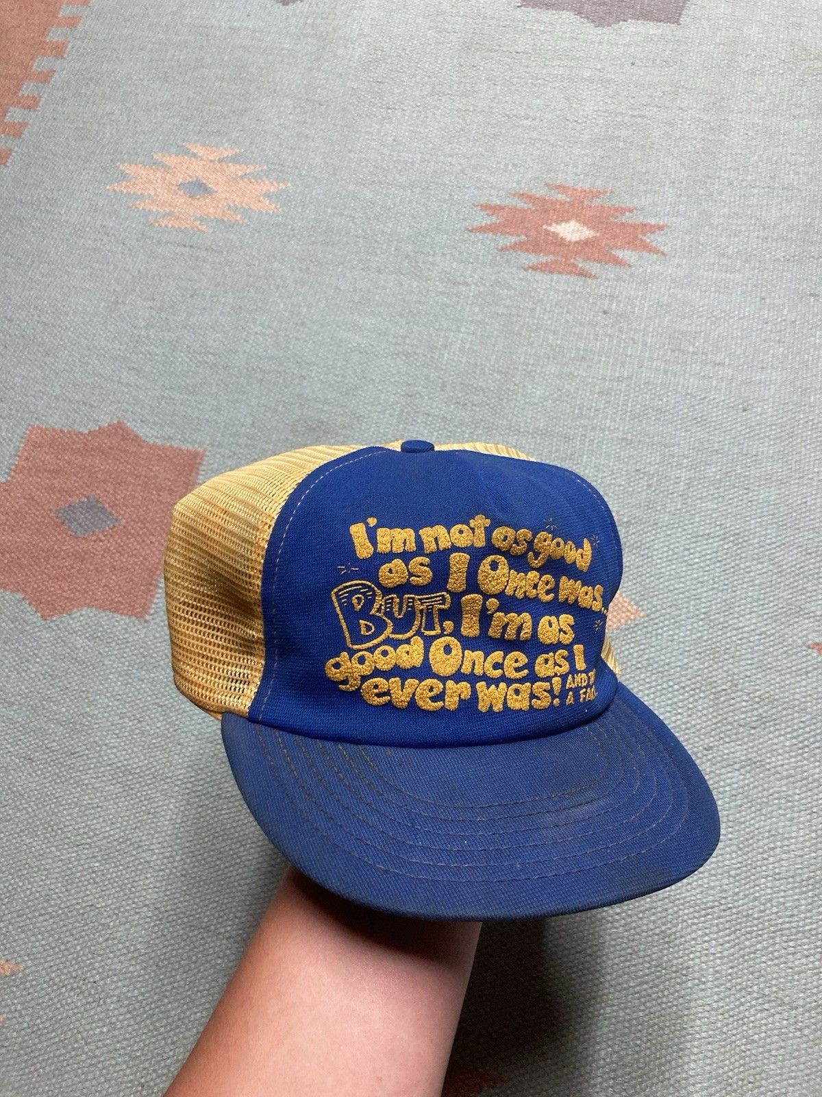 Vintage 80s trucker hat not good as I once was novelty funny 2 tone Size ONE SIZE - 1 Thumbnail