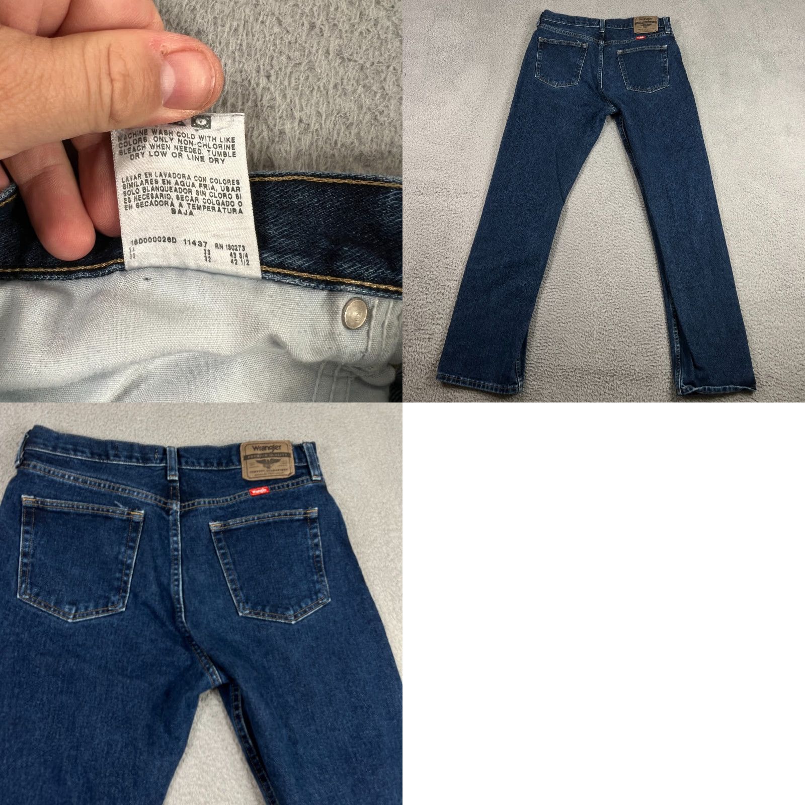 Wrangler Wrangler Men’s Regular Fit Denim Jeans Size 32x32 Dark Wash Western Size US 32 / EU 48 - 8 Thumbnail