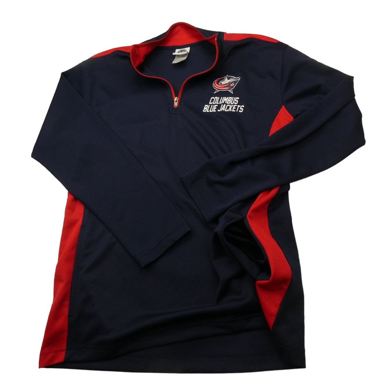 NHL NEW men's Columbus Blue Jackets 1/4 zip shirt, medium, navy Size US M / EU 48-50 / 2 - 3 Thumbnail