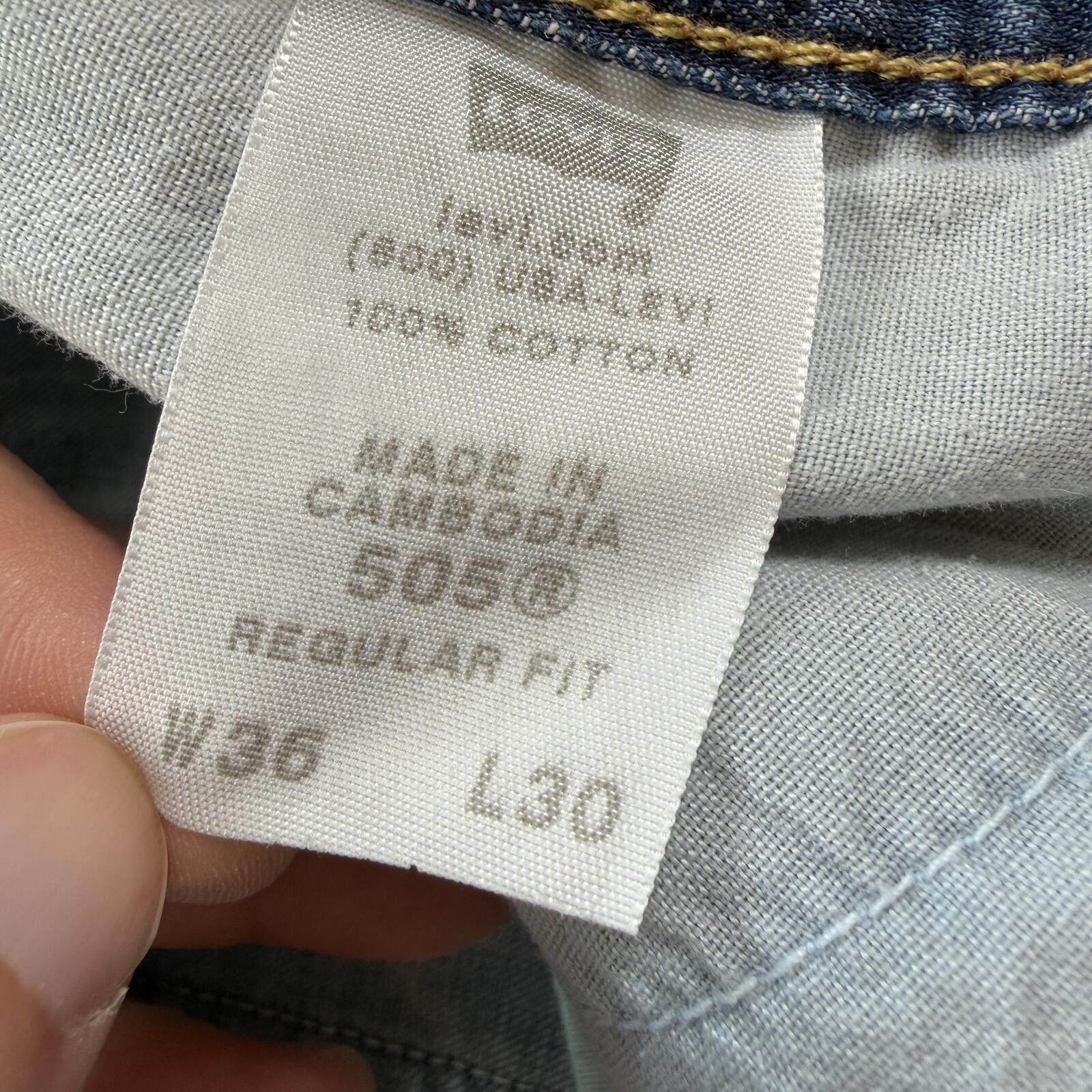 Levi's Levis 505 Regular Fit Jeans Mens 36x30 Light Wash Denim Size US 36 / EU 52 - 5 Thumbnail