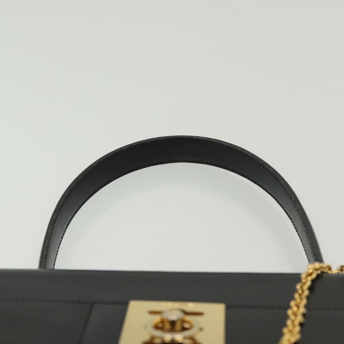 Celine CELINE Hand Bag Leather Black Gold Size ONE SIZE - 8 Thumbnail
