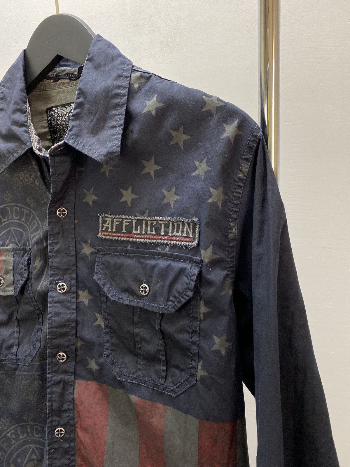 Other Crazy Y2K Affliction Cyber Grunge Button Up Shirt Size US L / EU 52-54 / 3 - 6 Thumbnail