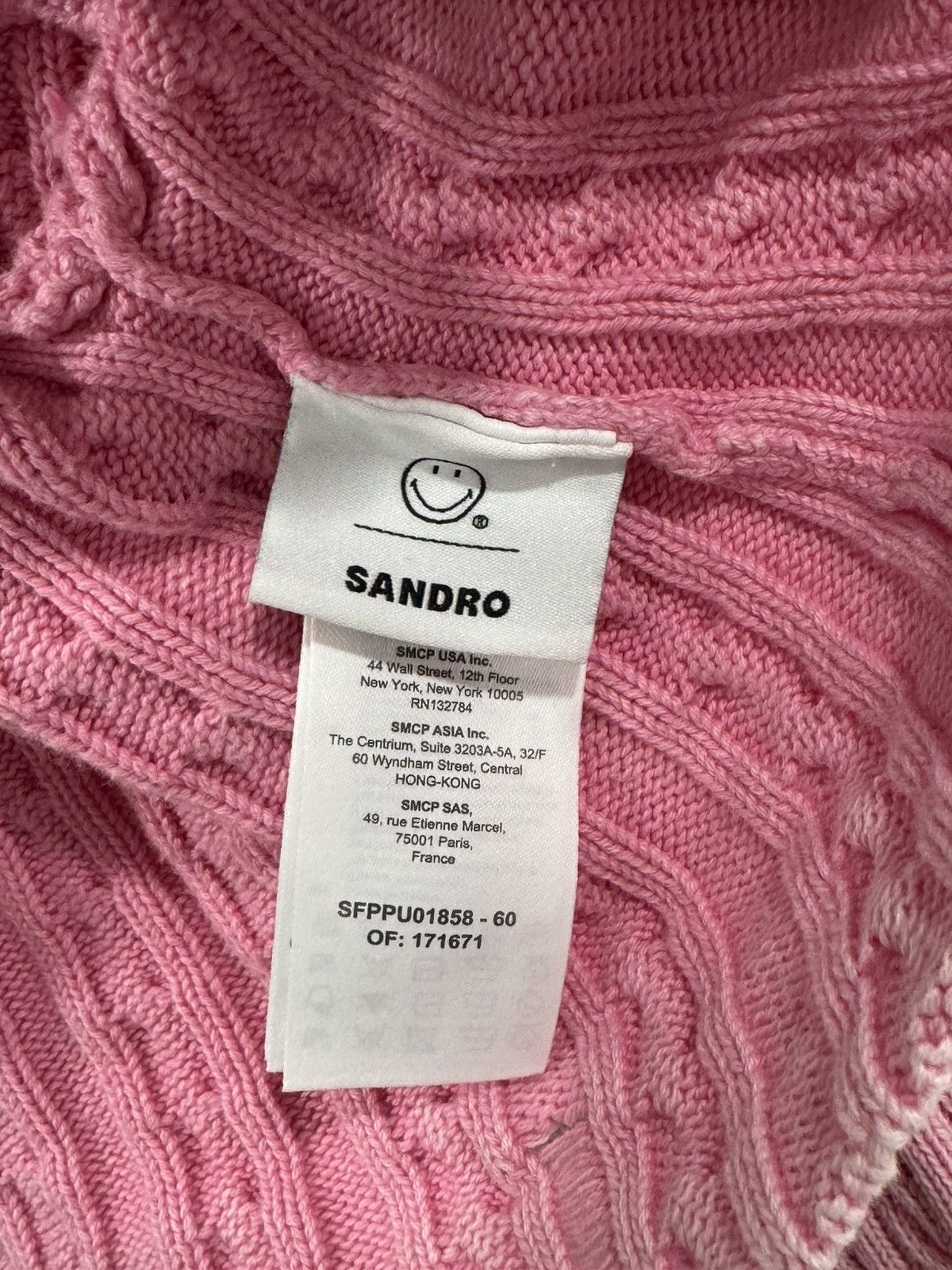 Sandro Sandro Leeloo Distressed Cable Knit Cropped Sweater Size XL / US 12-14 / IT 48-50 - 3 Thumbnail