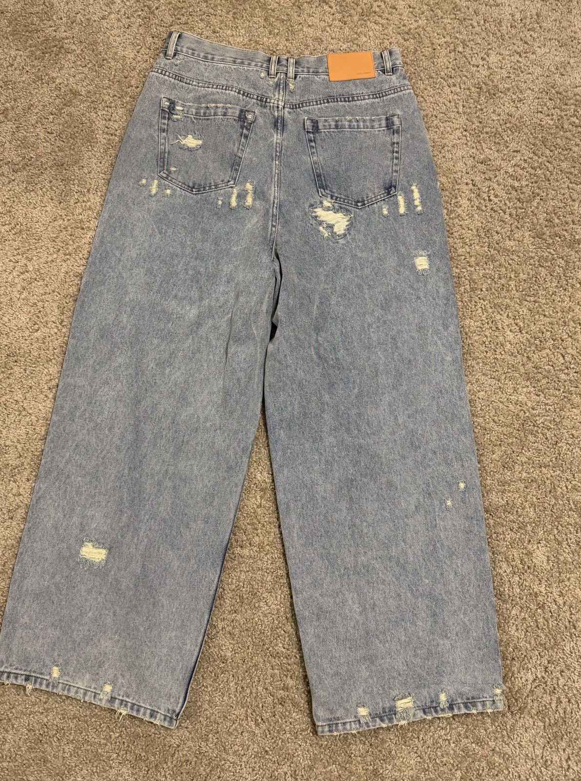 Other Cole Henry Washed Distressed Denim Jeans Faded Blue BAGGY Size US 34 / EU 50 - 2 Thumbnail