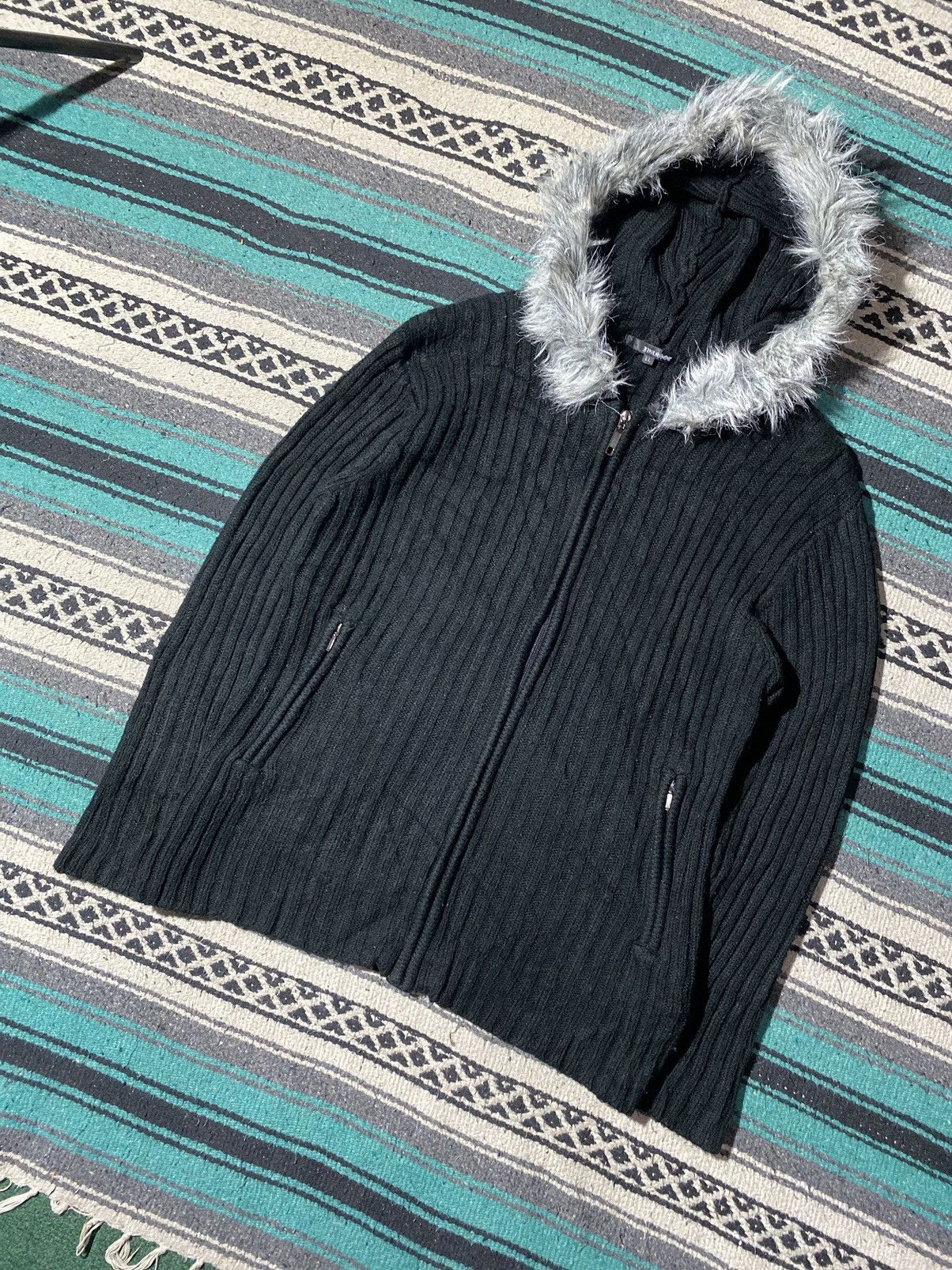 If Six Was Nine 2000s Ivanihoe - Vkei Grunge Knit Zipper Hoodie Size US M / EU 48-50 / 2 - 2 Thumbnail