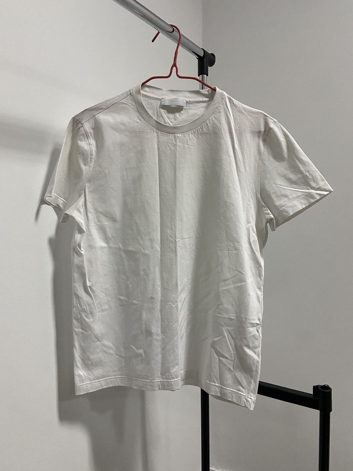 Prada × Vintage Prada T Shirt Luxury white triangle tab logo vintage Size US M / EU 48-50 / 2 - 1 Thumbnail