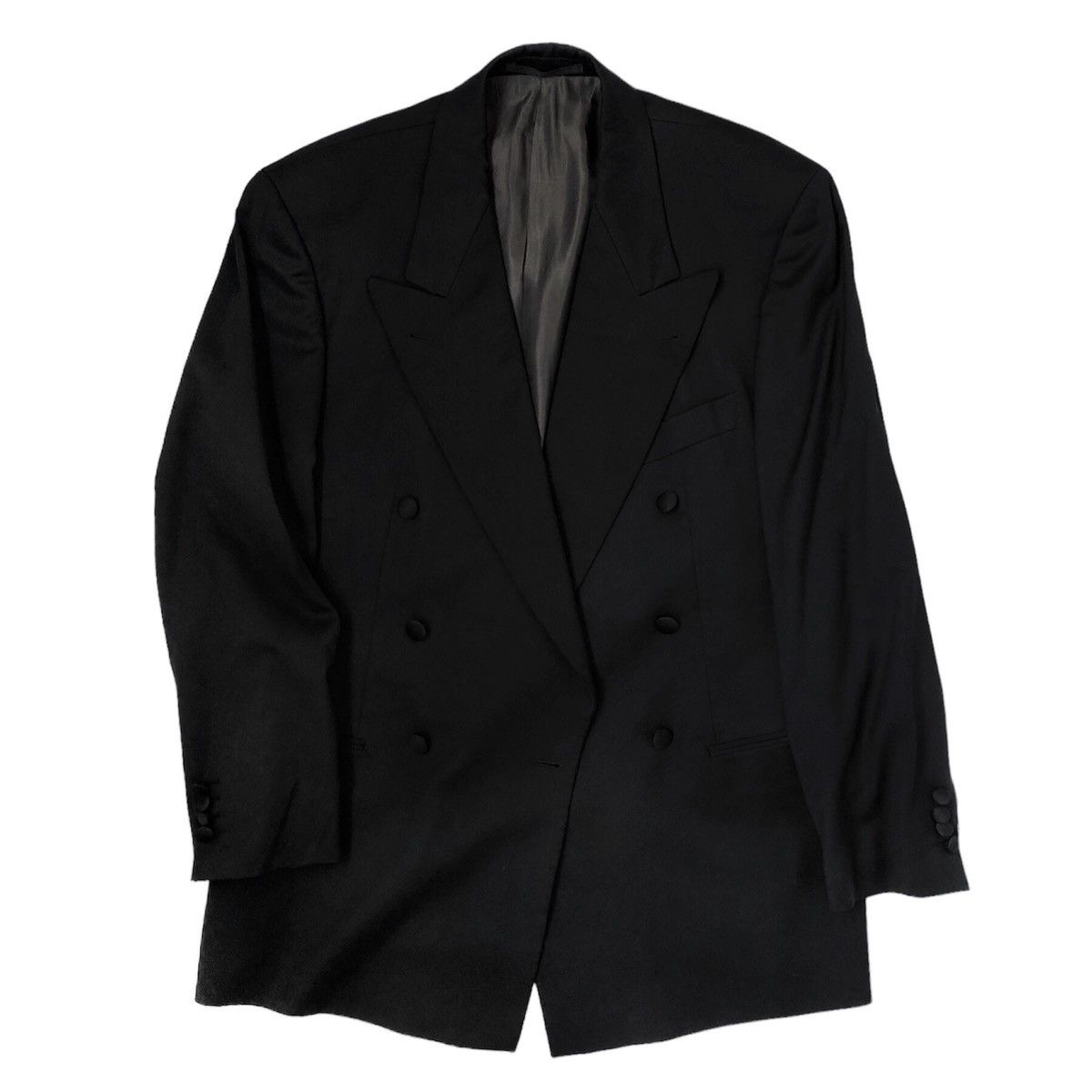 Hugo Boss 🧿polished wool tuxedo blazer black Size 50R - 1 Thumbnail