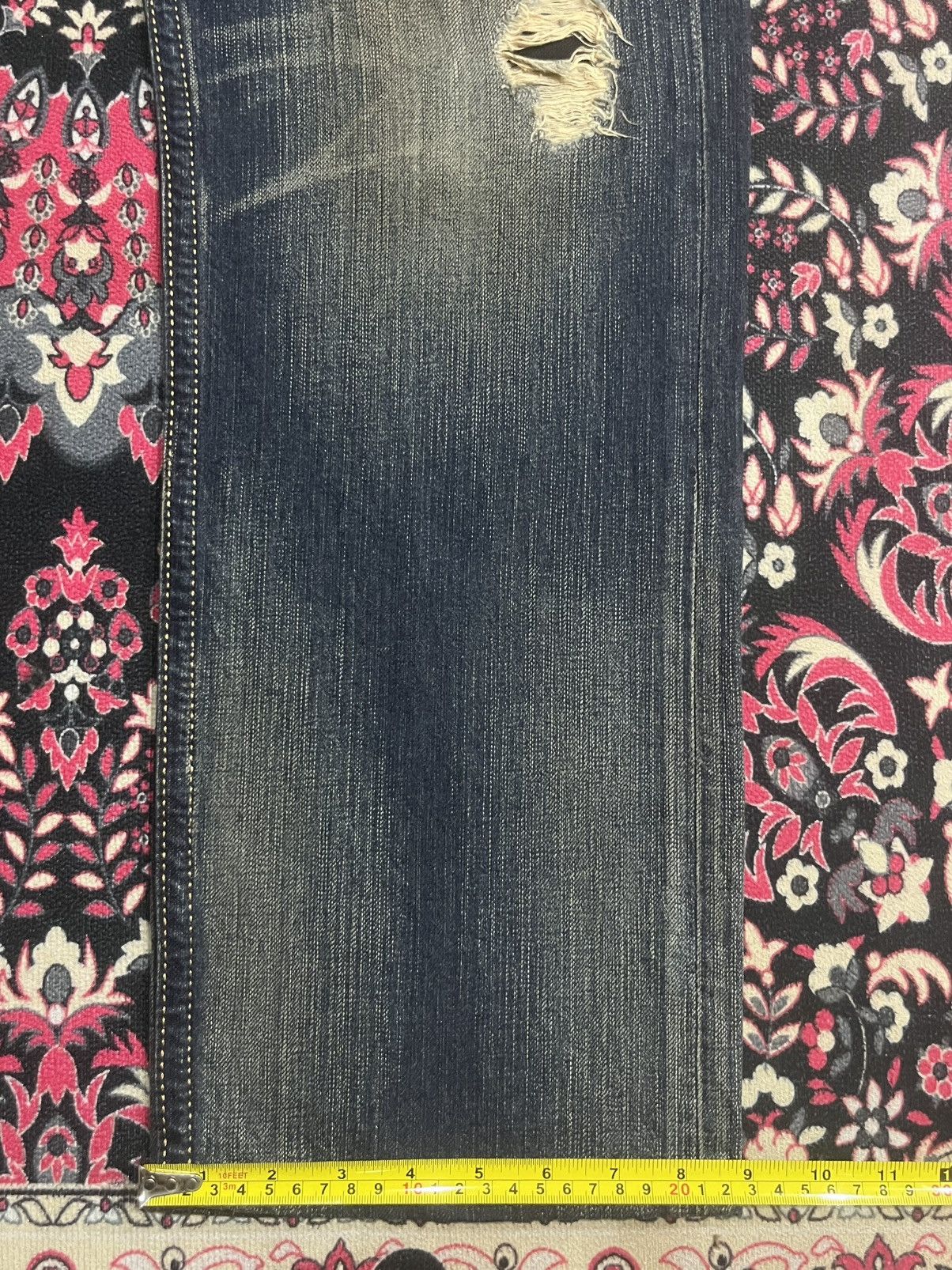 Kapital Kountry Edwin Exclusive Vintage Dark Blue Faded Sashiko Loose Jeans Size US 34 / EU 50 - 16 Thumbnail