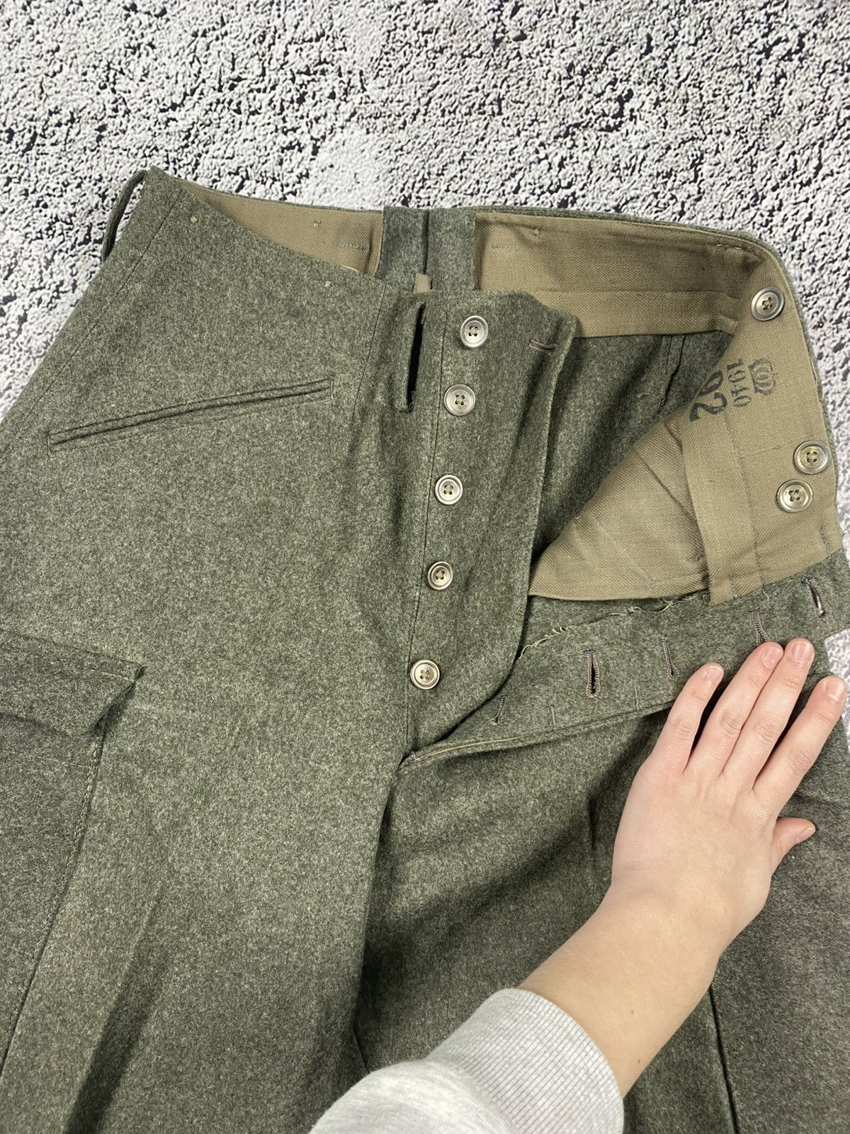 Vintage Vintage 80s cargo wool pants military style streetwear Size US 30 / EU 46 - 3 Thumbnail