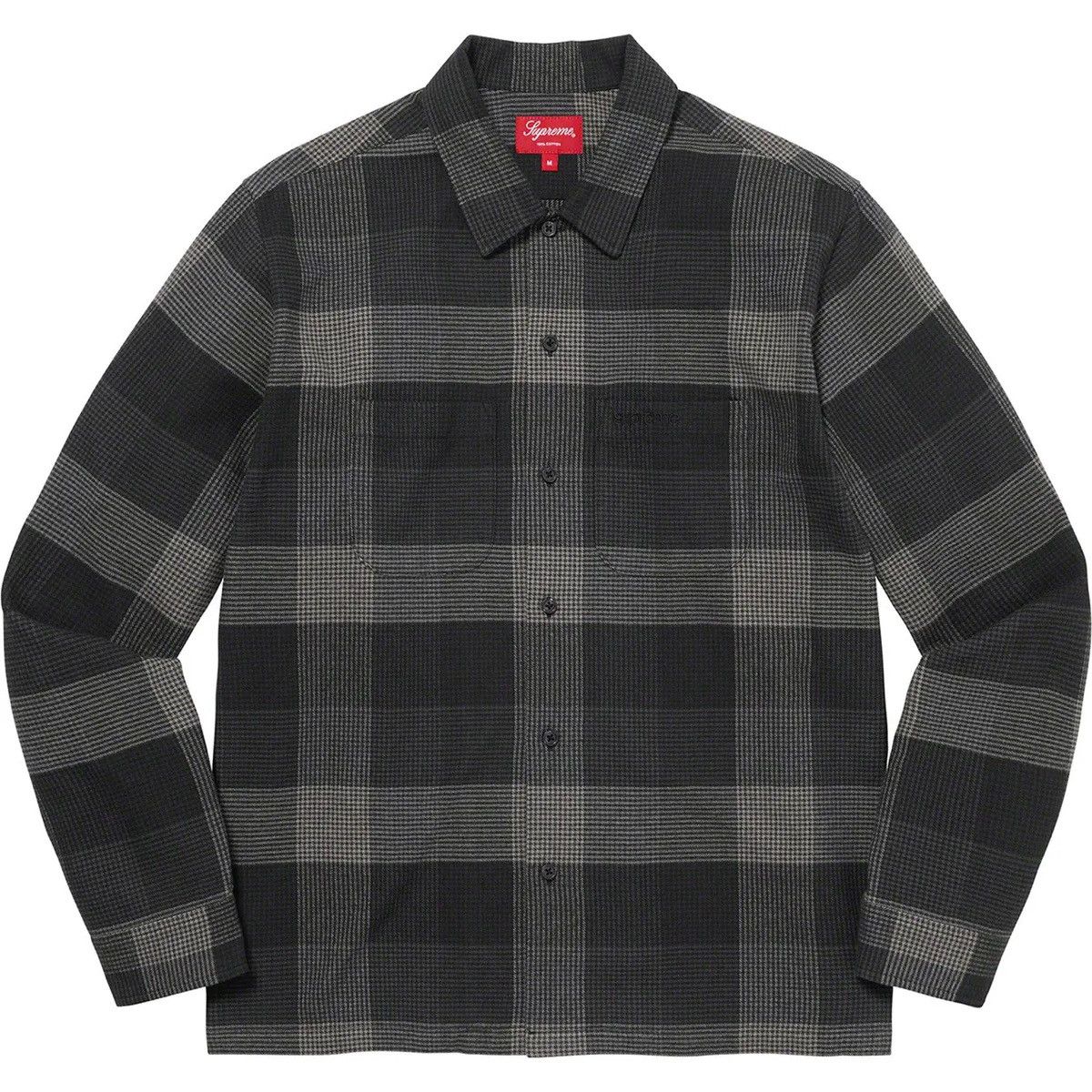 Supreme Supreme Plaid Flannel Shirt In Black FW21 Size XL box logo Size US XL / EU 56 / 4 - 1 Thumbnail