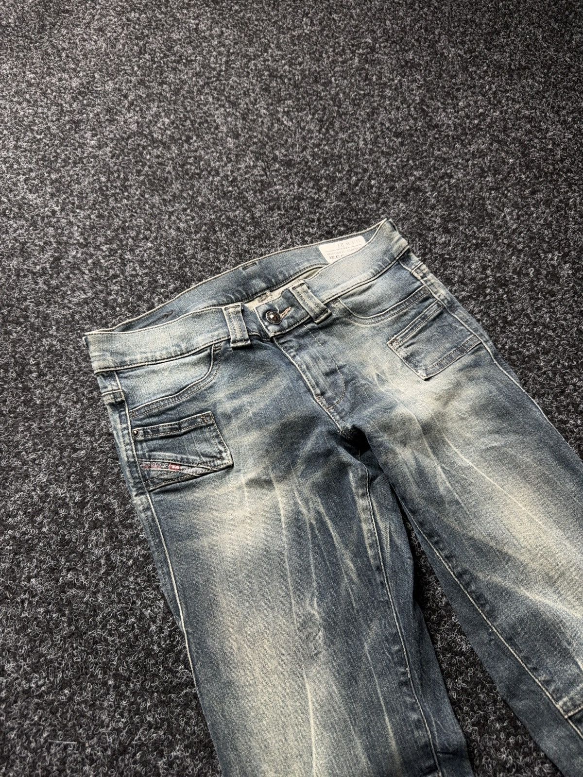 Diesel Diesel Jegonfire Opium 00s Y2K Faded Biker Skinny Jeans W27 Size 27" / US 4 / IT 40 - 6 Thumbnail