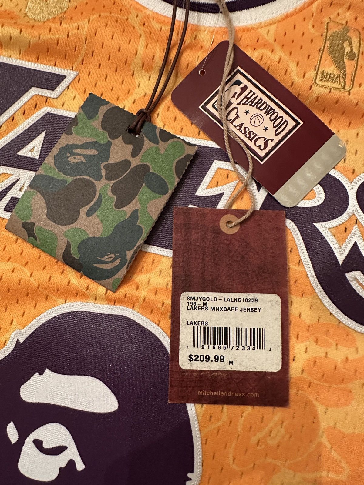 Bape × Mitchell & Ness × NBA BAPE x Mitchell & Ness Lakers ABC Basketball Swingman Jersey Size US M / EU 48-50 / 2 - 6 Thumbnail