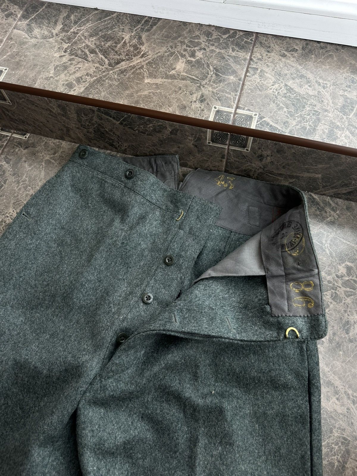 Other Vintage Swiss Army 1930s WW2 Suit Jacket Pants BuckleBack Size 50R - 17 Thumbnail