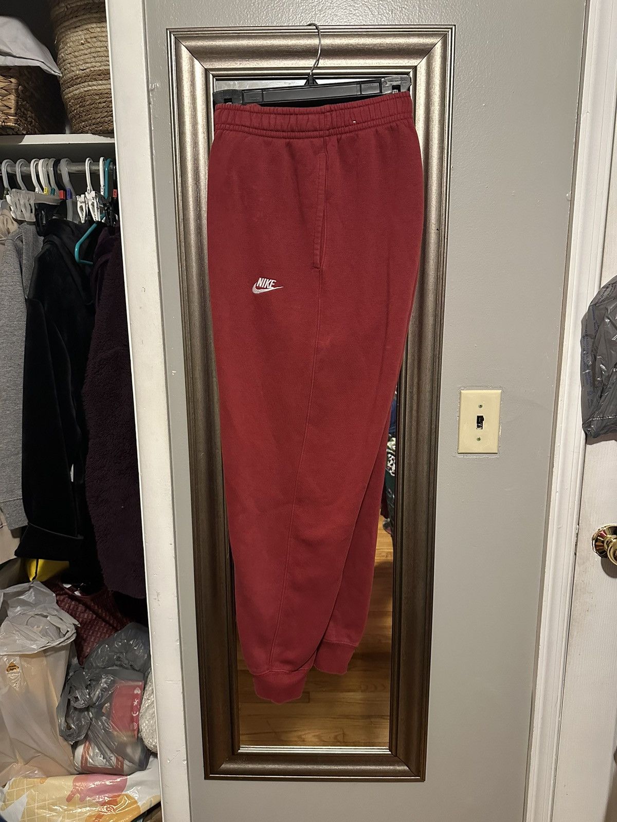 Nike Nike Sportswear Club Fleece Sweatpants (Red) Size US 38 / EU 54 - 1 Thumbnail
