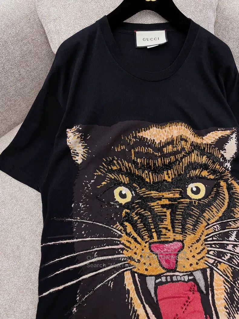 Gucci Gucci Pearl-embroidered sequined tiger head T-shirt Size M / US 6-8 / IT 42-44 - 4 Thumbnail