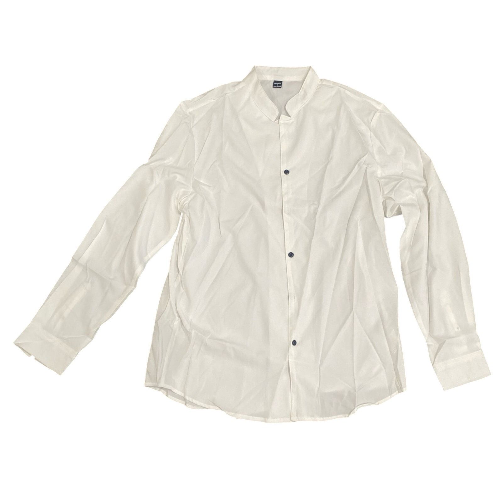 Shein Men’s Long Sleeve Button Down Dress Shirt in White, Size M Size US M / EU 48-50 / 2 - 1 Thumbnail