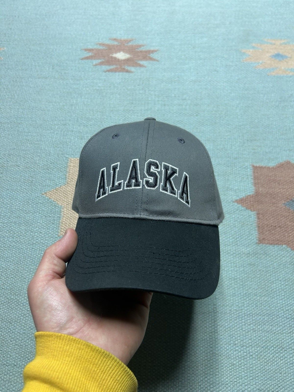 Vintage Alaska strap hat Denali national park black gray spell out Size ONE SIZE - 2 Thumbnail