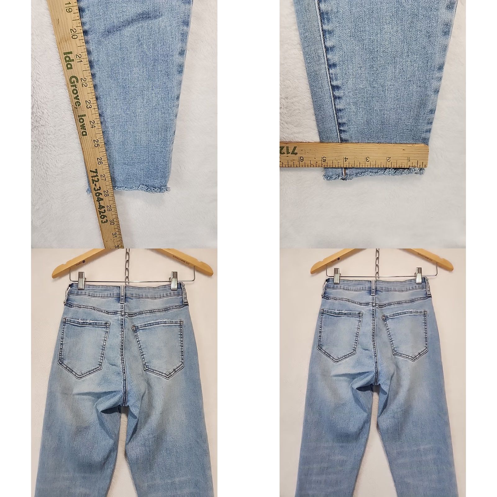 Denime VINTAGE? Jelly Jeans Mid Rise Skinny Stretch Denim Frayed Hem Womens Size 3 Ankle Jeans Blue 5-Pocket Slim N/A Size 26" / US 2 / IT 38 - 8 Thumbnail